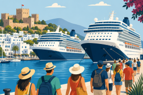 Bodrum Limanı’na iki kruvaziyer 2 bin 437 turist getirdi