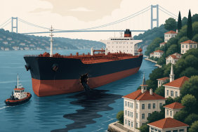 Boğaz’da arızalanan tanker Kanlıca kıyısında durdu